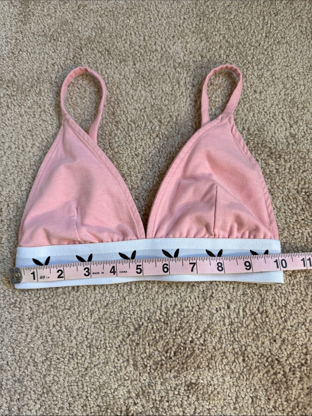 Playboy × Missguided Pink Bunny Taped Triangle Bralette. Size 0 - Picture 3 of 5